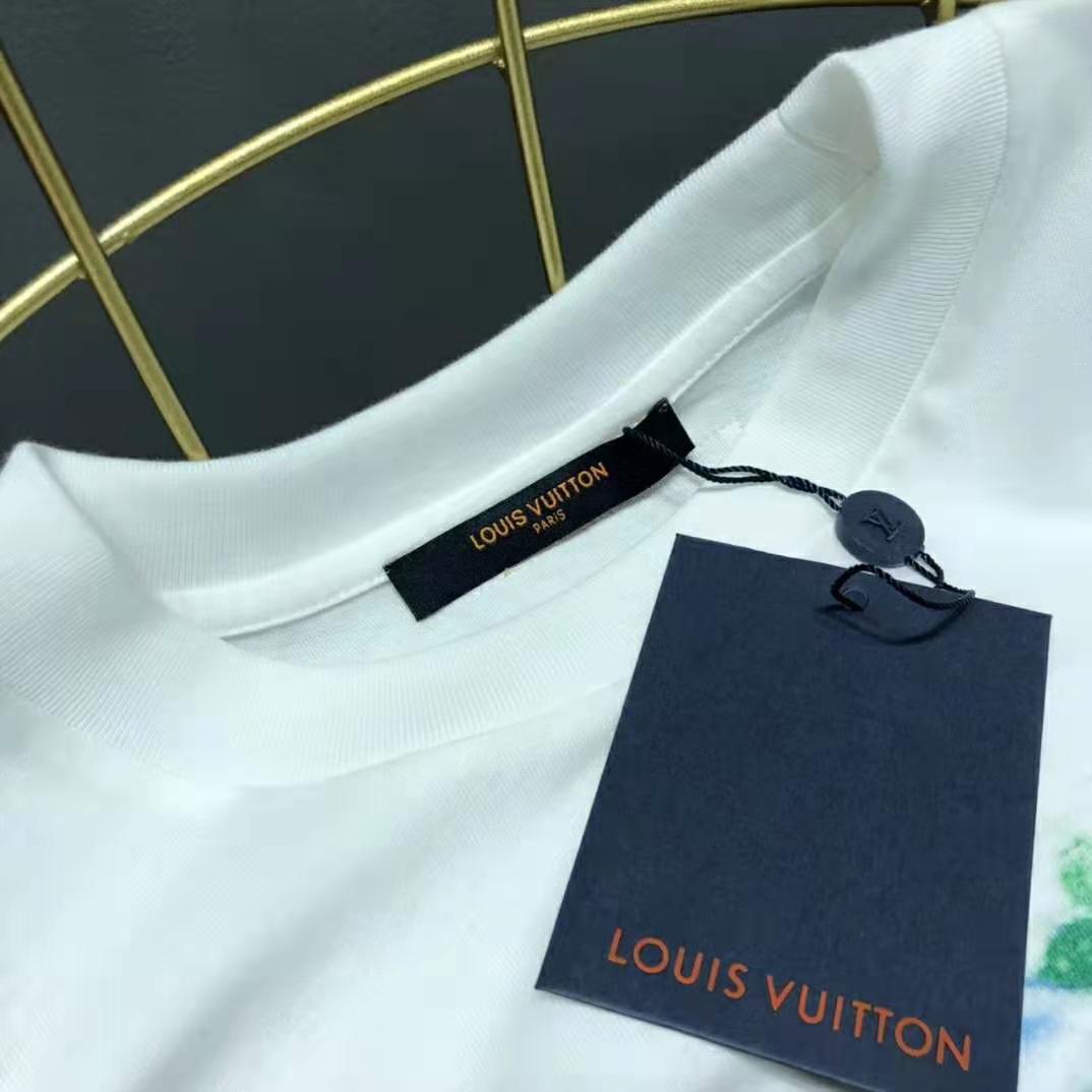 Louis Vuitton Women Front Printed Pastel Monogram T-Shirt Cotton White Regular Fit