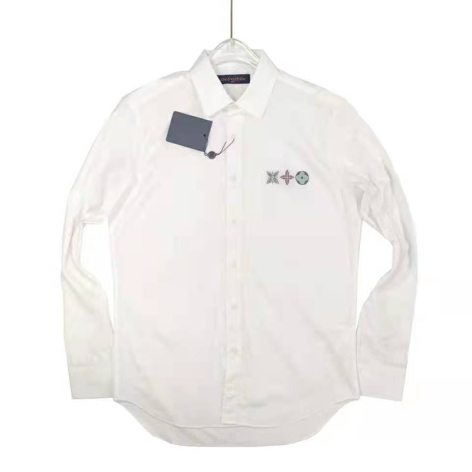 Louis Vuitton Women Multicolor Monogram Flowers Regular Shirt Cotton White