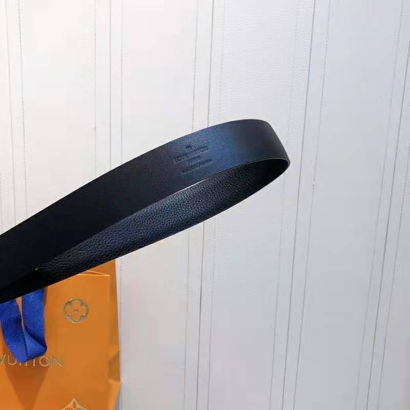 Louis Vuitton Unisex Neogram 30 mm Belt Anagramme Bombé Strap-Black