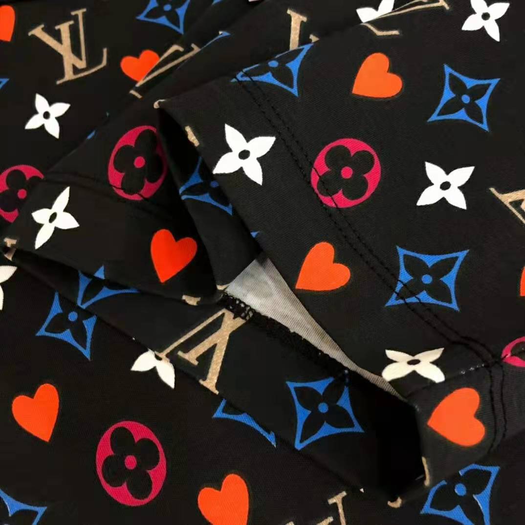 Louis Vuitton Men Game On Contrast Back Cotton T-Shirt Monogram Loop Details-Black