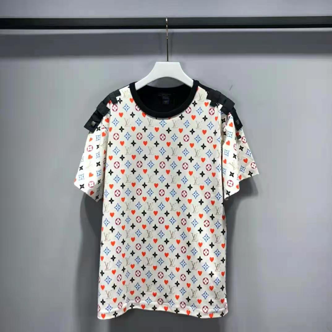 Louis Vuitton Men Game On Contrast Back Cotton T-Shirt Monogram Loop Details-White