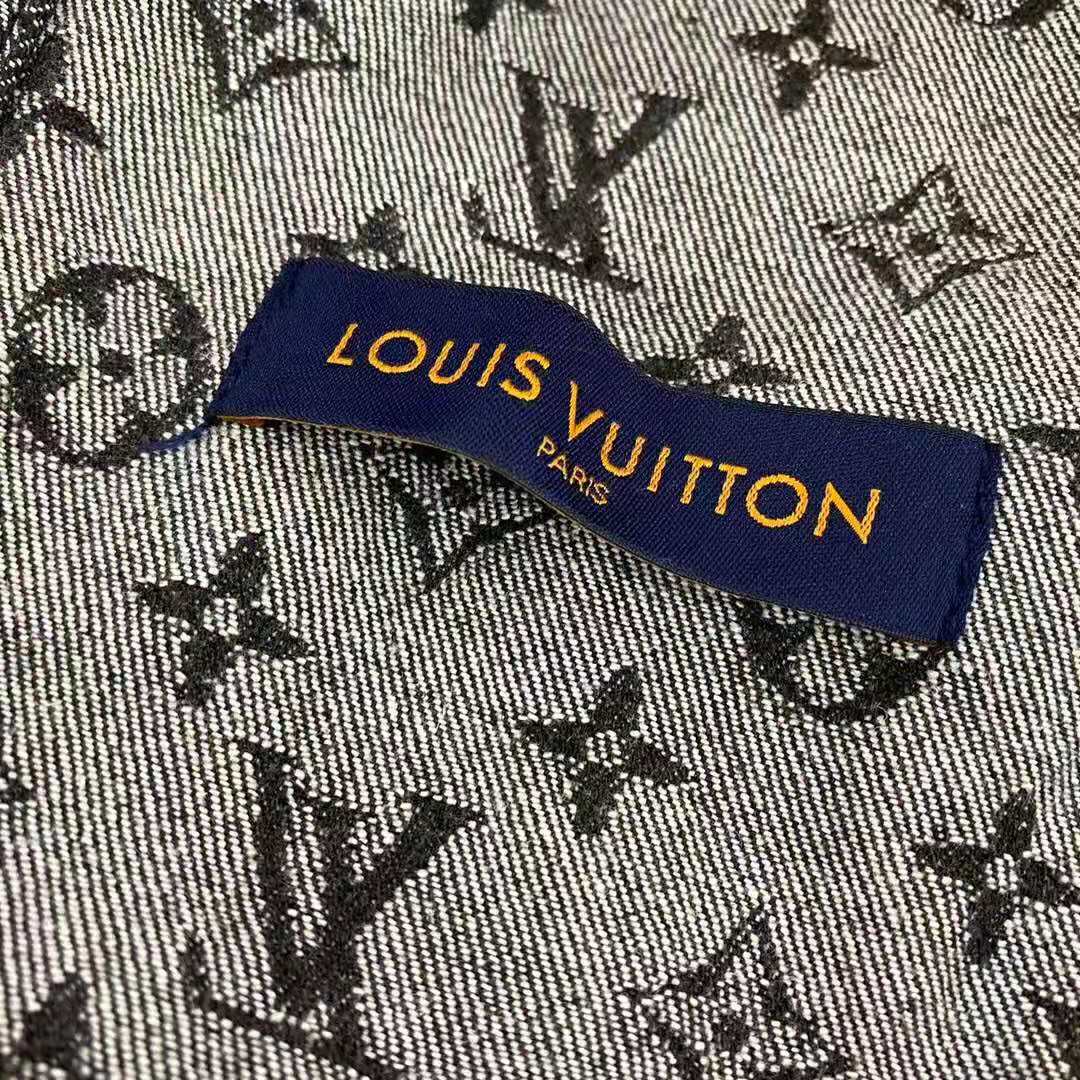 Louis Vuitton Women Giant Damier Waves Monogram Denim Jacket Cotton Regular Fit-Black