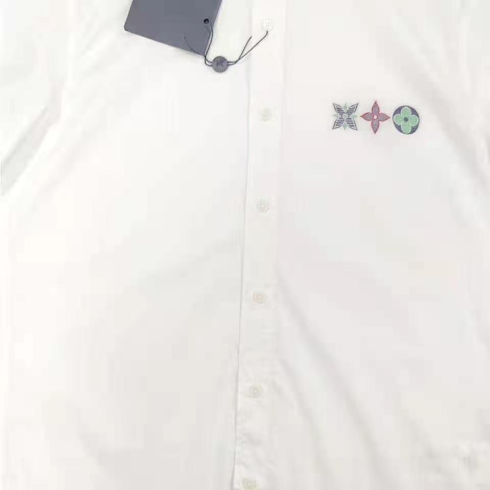 Louis Vuitton Women Multicolor Monogram Flowers Regular Shirt Cotton White