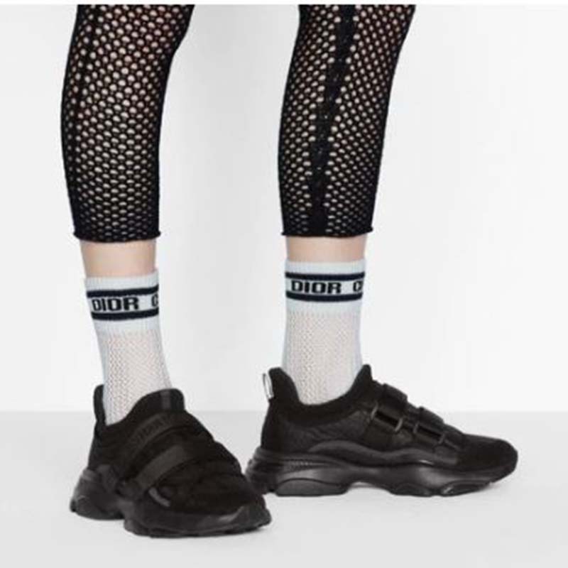 Dior Women D-Wander Sneaker Black Dior Oblique Technical Fabric