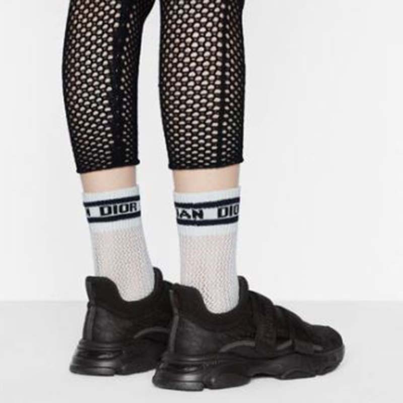 Dior Women D-Wander Sneaker Black Dior Oblique Technical Fabric