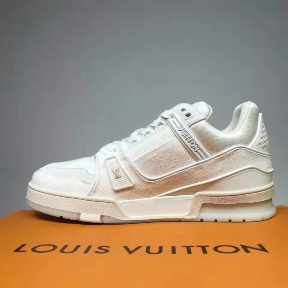 Louis Vuitton LV Unisex LV Trainer Sneaker Monogram Denim with Tonal Suede Calf Leather