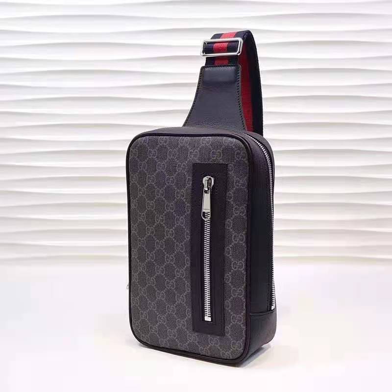 Gucci GG Unisex GG Black Belt Bag Black Grey Soft GG Supreme