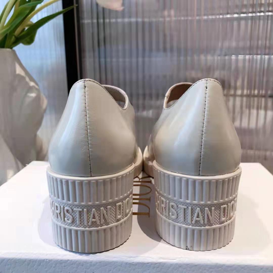 Dior Women Shoes D-Doll Pump White Shiny Calfskin CD Signature