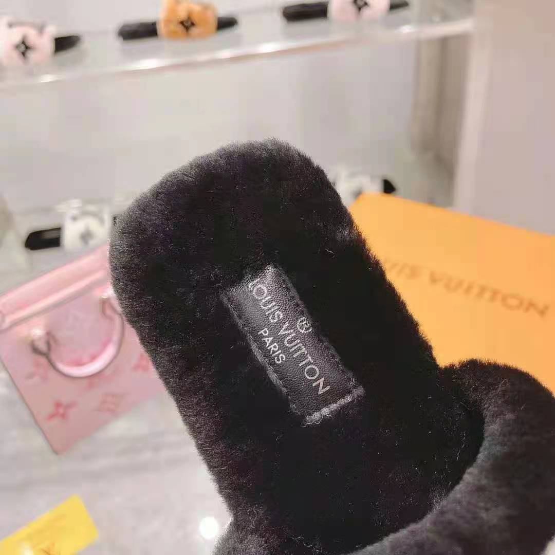 Louis Vuitton LV Unisex Pool Pillow Comfort Mule Black Mink Anatomic Insole