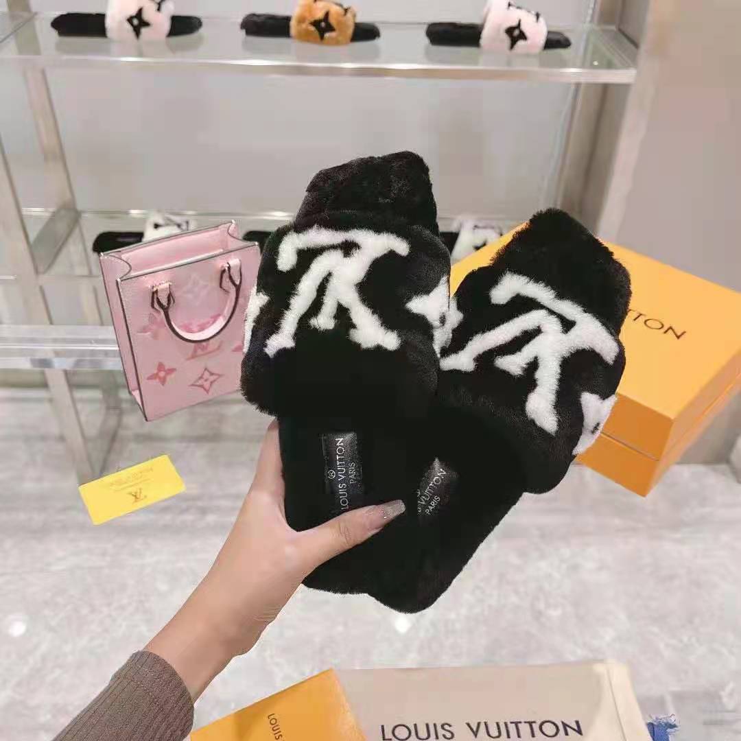 Louis Vuitton LV Unisex Pool Pillow Comfort Mule Black Mink Anatomic Insole
