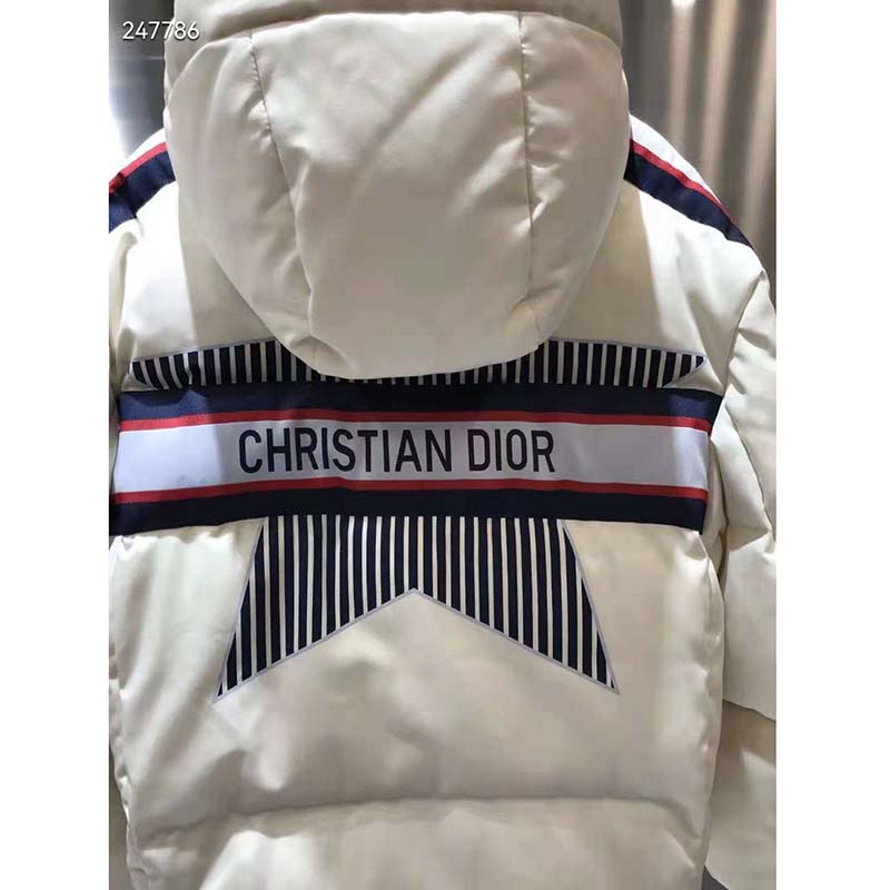 Dior Men Dioralps Hooded Down Jacket White Three-Tone Dior Star