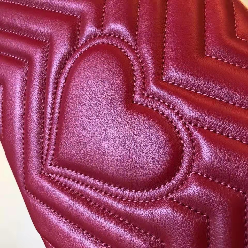 Gucci GG Women GG Marmont Small Matelassé Shoulder Bag Red Double G