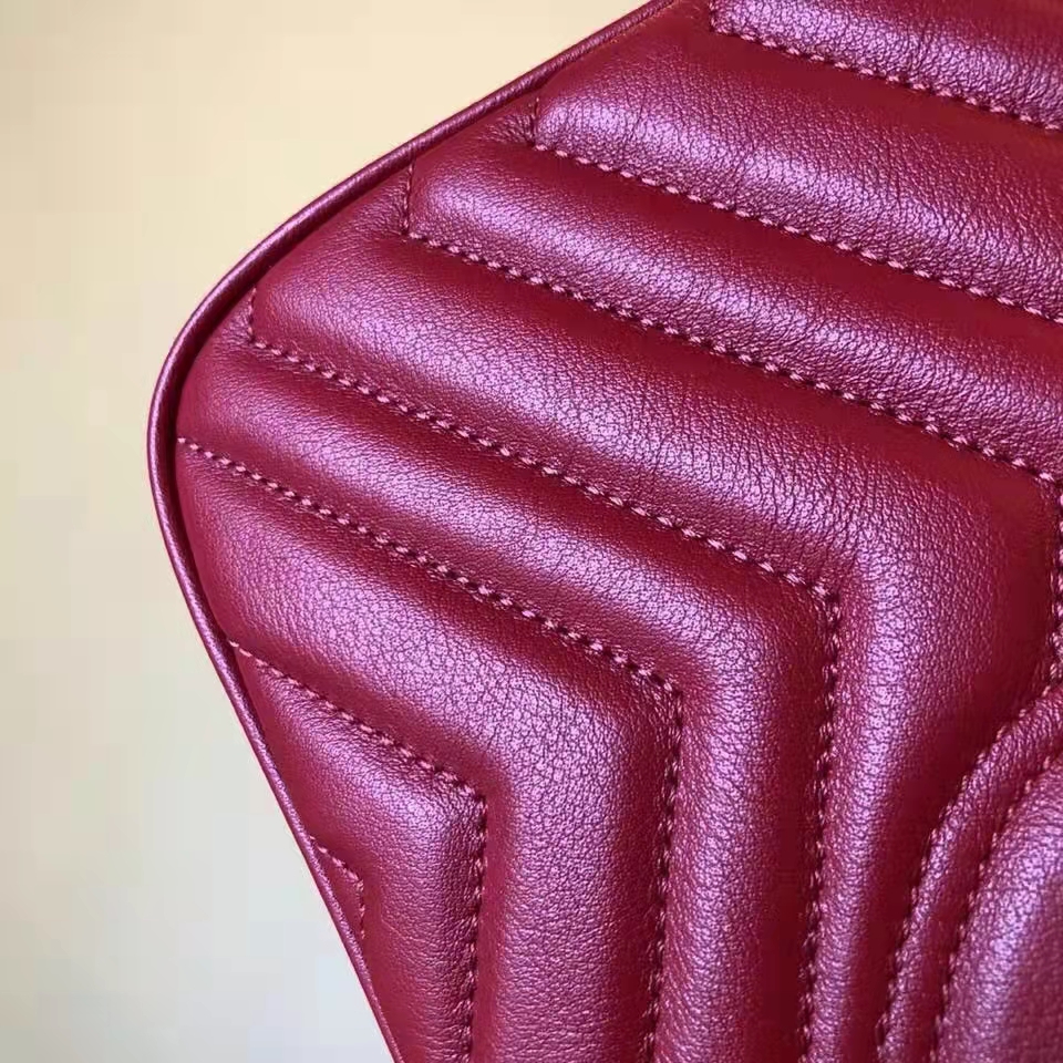 Gucci GG Women GG Marmont Small Matelassé Shoulder Bag Red Double G