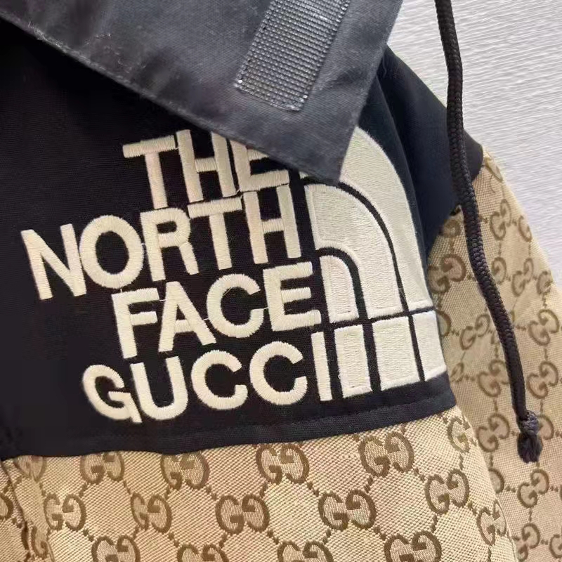 Gucci Men The North Face x Gucci Padded Jacket Beige Ebony GG Canvas