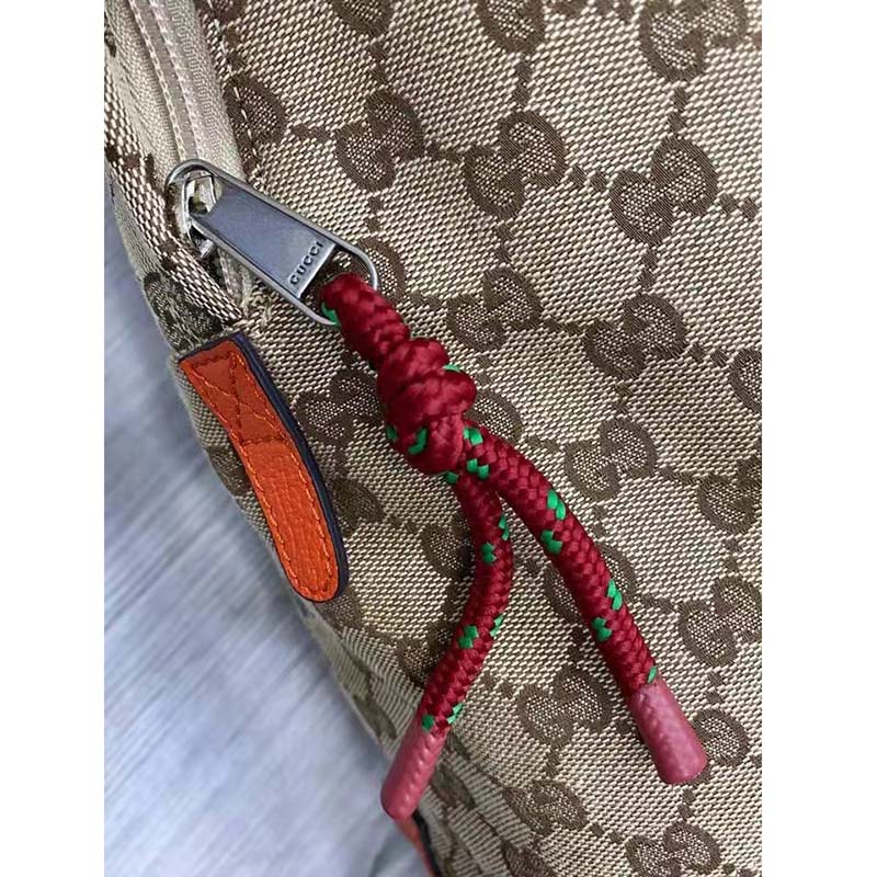 Gucci Unisex The North Face x Gucci Backpack Beige Original GG Canvas Orange Leather