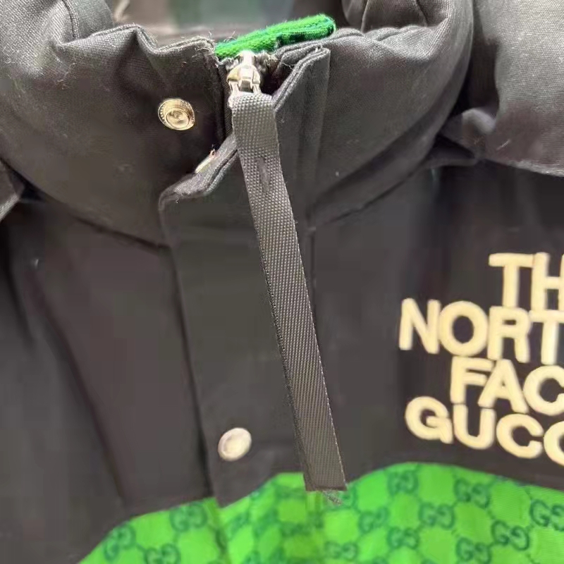 Gucci Men The North Face x Gucci Padded Jacket Green Ebony GG Canvas