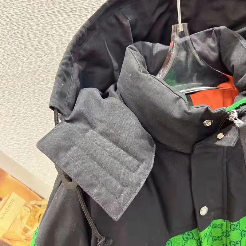 Gucci Men The North Face x Gucci Padded Jacket Green Ebony GG Canvas