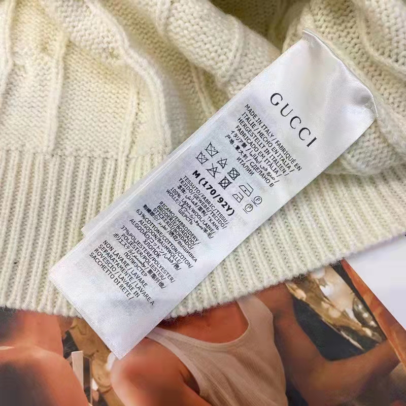 Gucci Women The North Face x Gucci Sweater Ivory Soft Wool