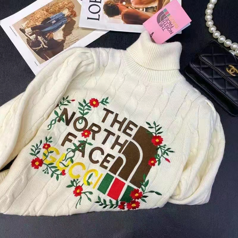 Gucci Women The North Face x Gucci Sweater Ivory Soft Wool
