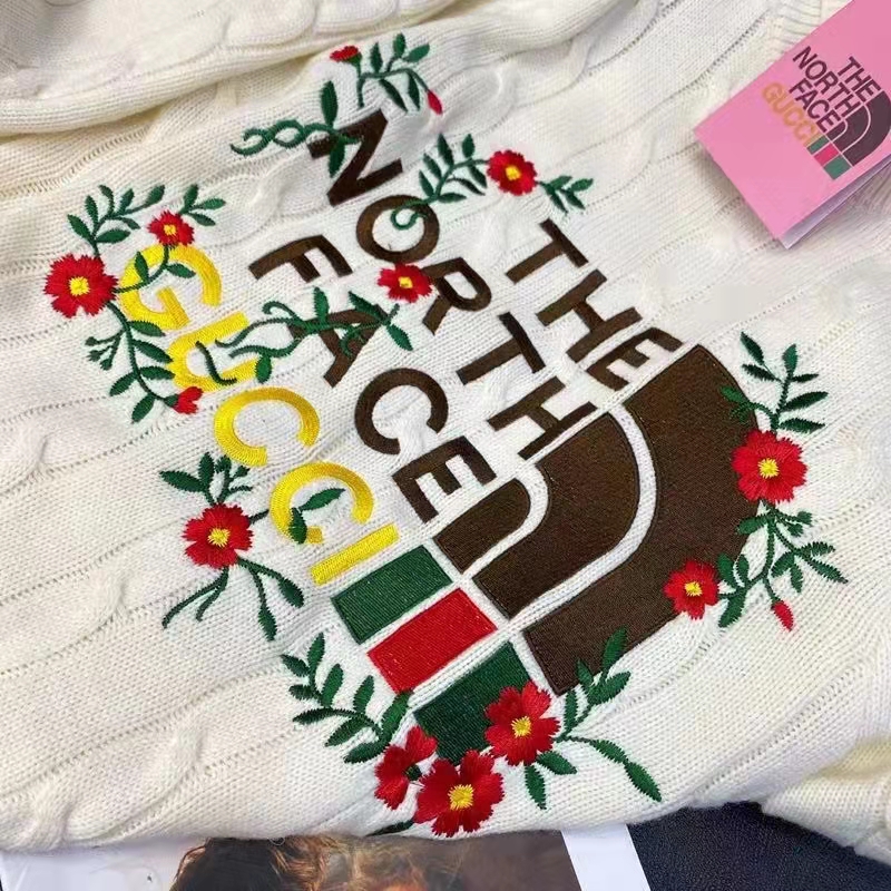 Gucci Women The North Face x Gucci Sweater Ivory Soft Wool