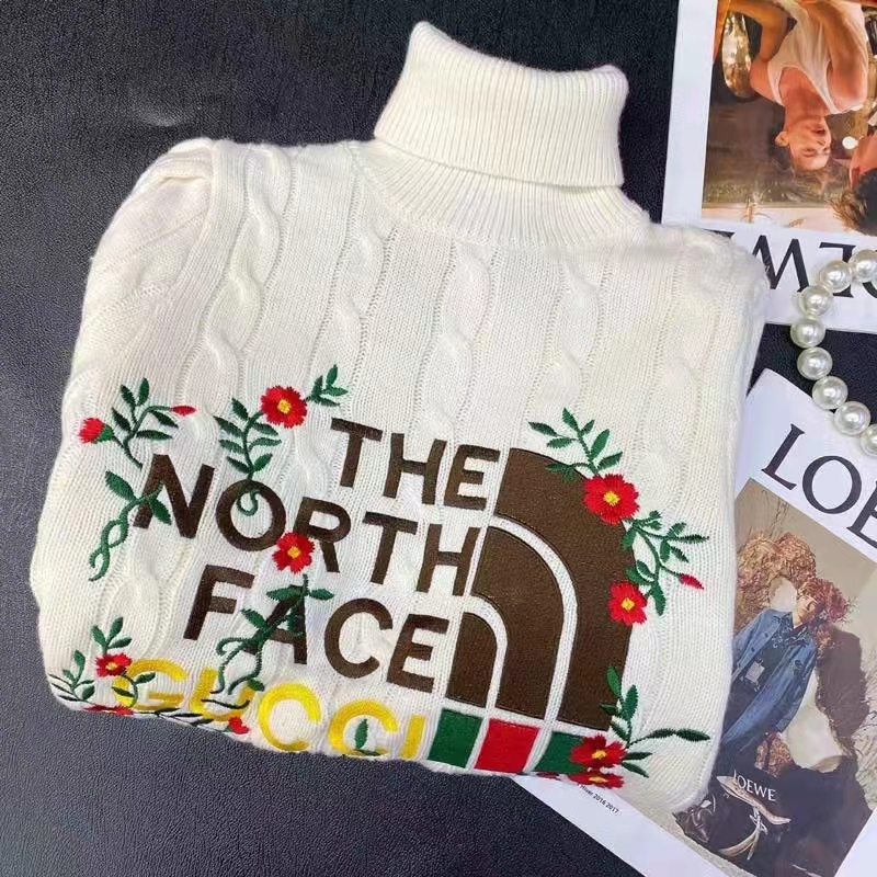 Gucci Women The North Face x Gucci Sweater Ivory Soft Wool
