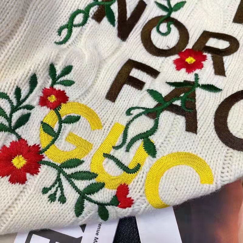 Gucci Women The North Face x Gucci Sweater Ivory Soft Wool