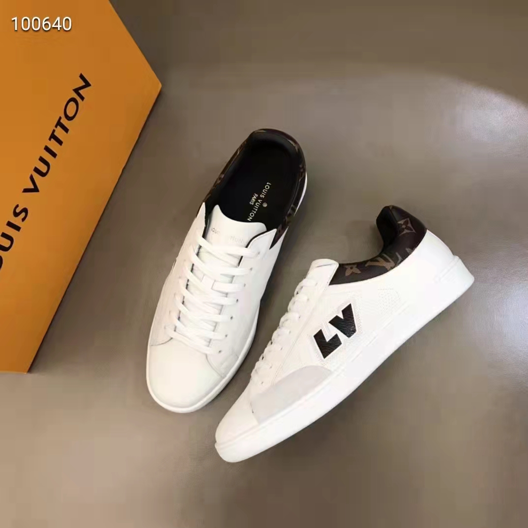 Louis Vuitton LV Unisex Luxembourg Sneaker White Perforated Calf Suede Leather
