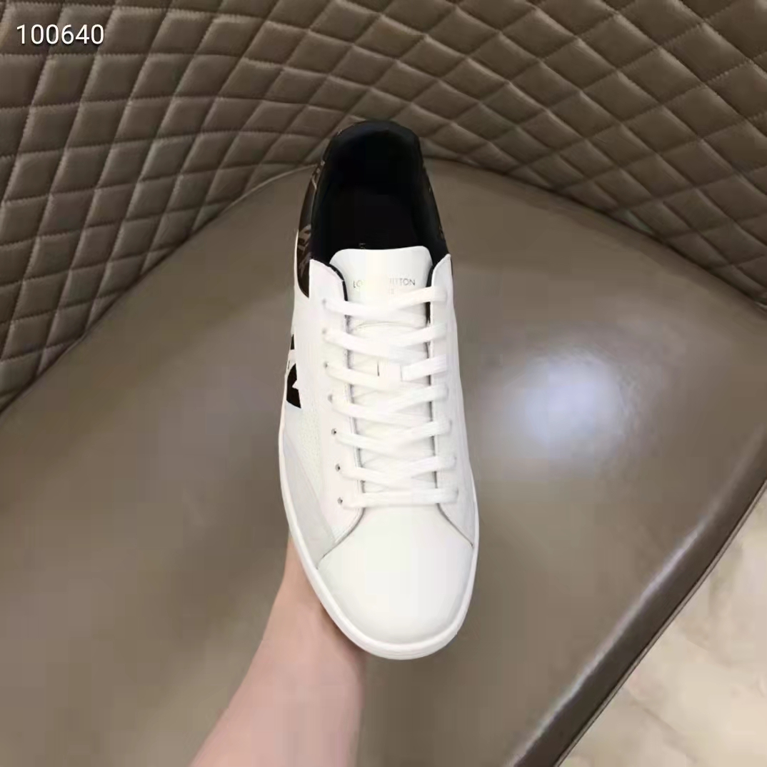 Louis Vuitton LV Unisex Luxembourg Sneaker White Perforated Calf Suede Leather