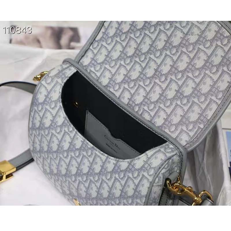 Dior Unisex Medium Dior Bobby Bag Gray Dior Oblique Jacquard