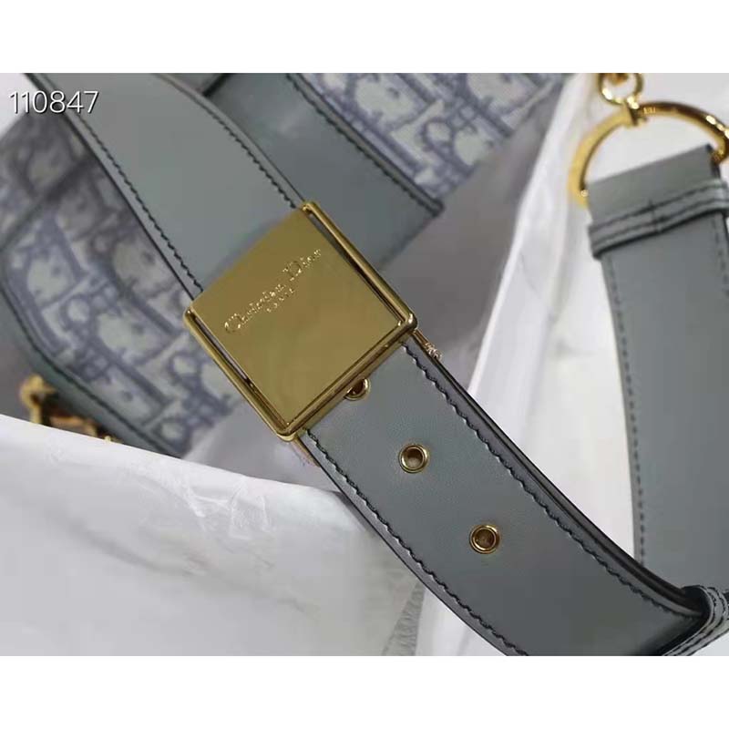Dior Women 30 Montaigne Box Bag Gray Dior Oblique Jacquard