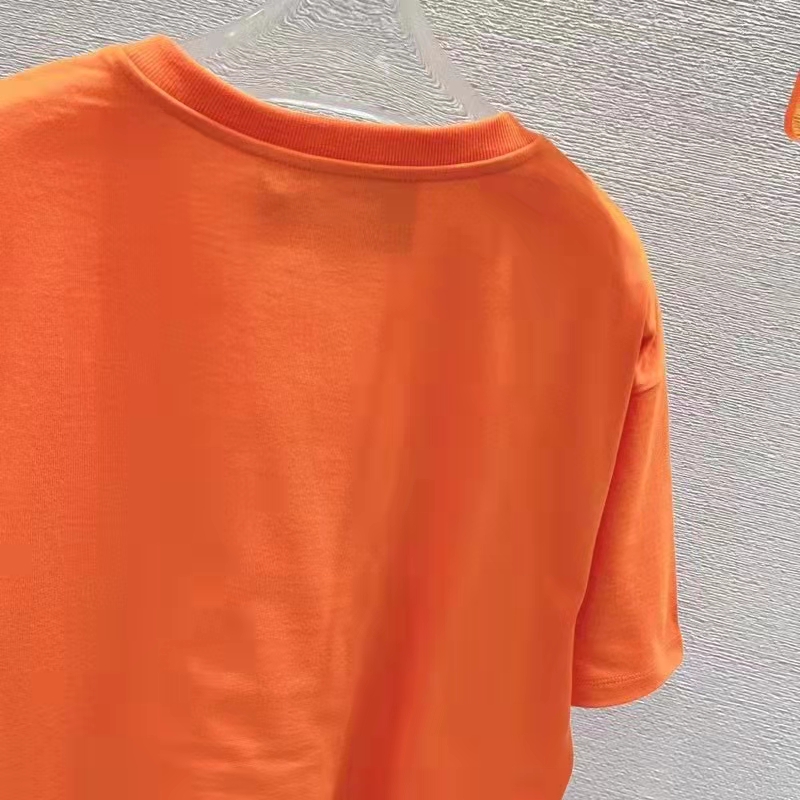 Gucci GG Men Gucci Tiger Cotton T-Shirt Orange Jersey Crewneck