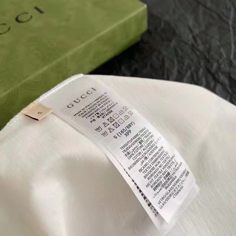 Gucci GG Women Tiger Flower Interlocking G T-Shirt Off-White Cotton Jersey Crewneck Oversize Fit