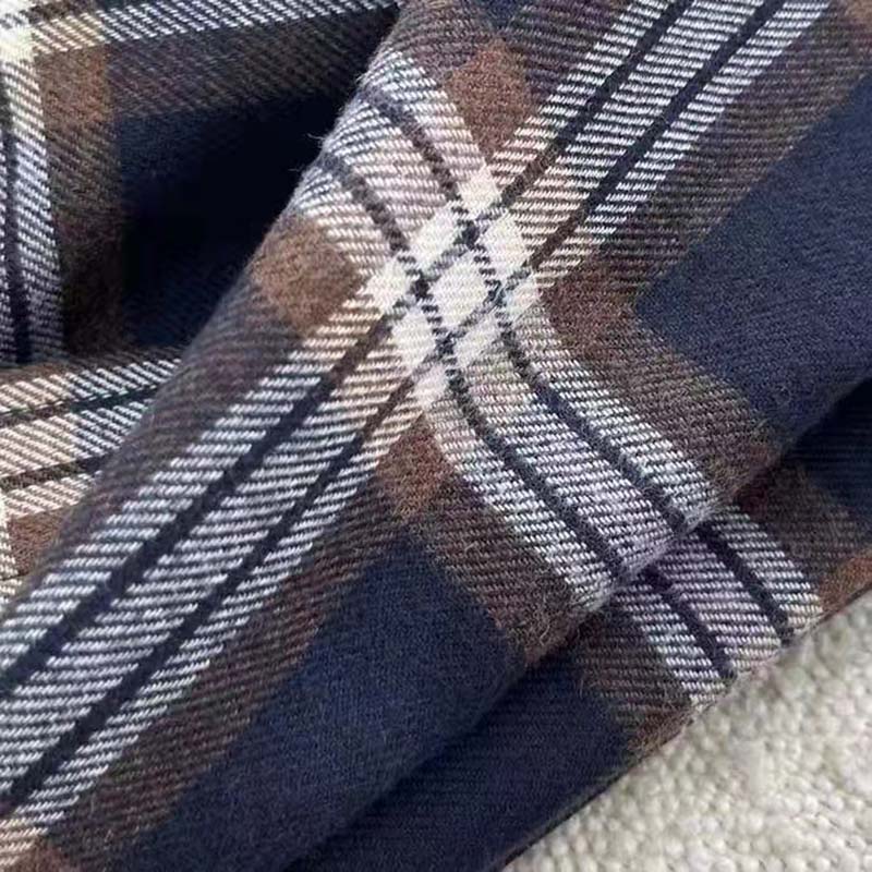Gucci Women Check Wool Shirt Blue Yellow Check Leather Interlocking G Tag