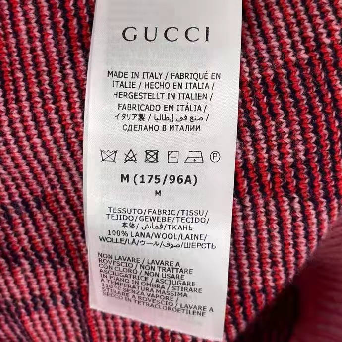 Gucci Men Gucci 100 Wool Sweater Pink Red Knit Wool Crew Neck