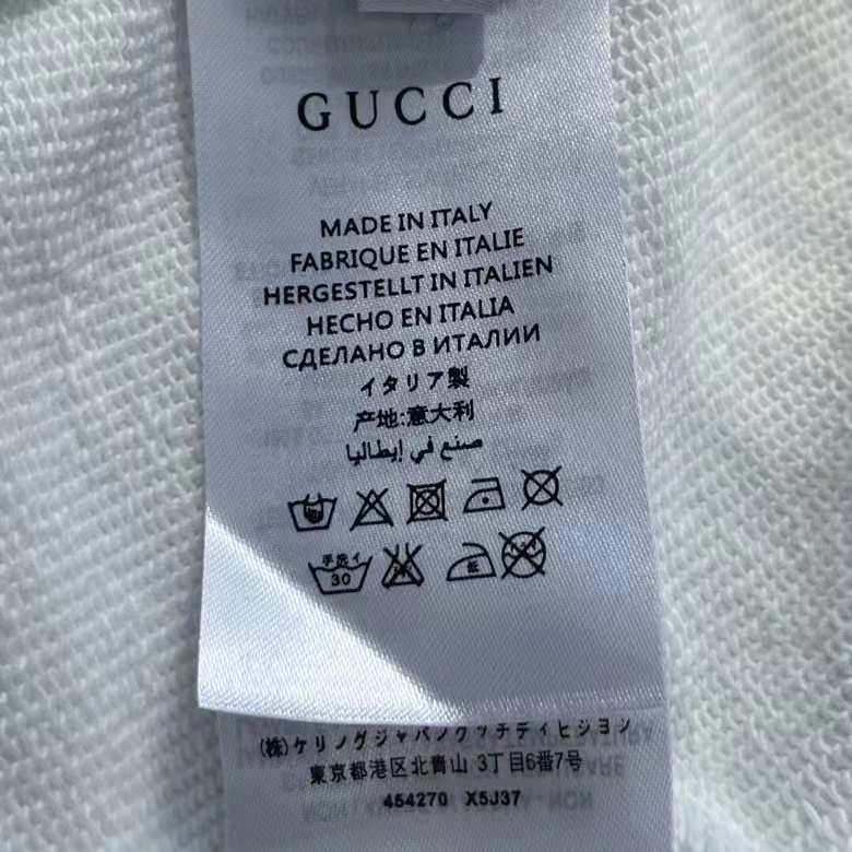 Gucci Men Interlocking G Print Sweatshirt Washed Black Light Felted Cotton Jersey