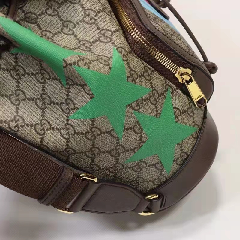 Gucci Unisex Backpack with Interlocking G Beige Centum Stars G GG Supreme Canvas