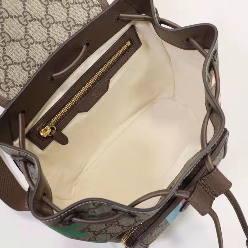 Gucci Unisex Backpack with Interlocking G Beige Centum Stars G GG Supreme Canvas