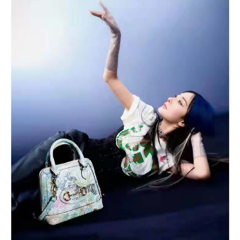 Gucci Women GG Tiger Interlocking G T-Shirt White Cotton Jersey Flower Crewneck Oversize Fit