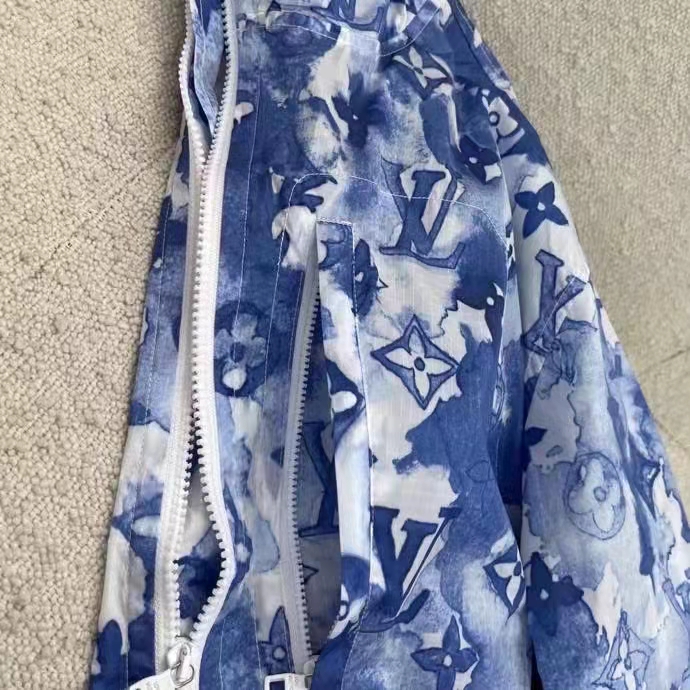 Louis Vuitton LV Women Blue Watercolor Windbreaker 100% Polyamide Indigo Regular Fit