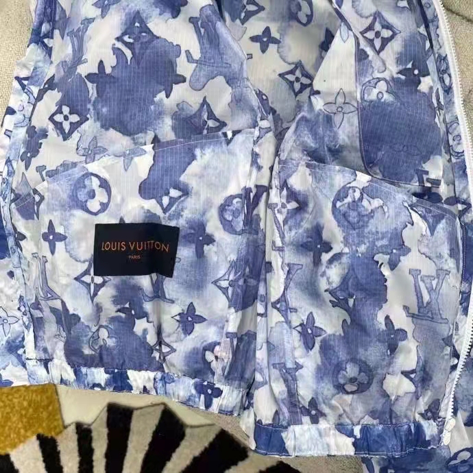 Louis Vuitton LV Women Blue Watercolor Windbreaker 100% Polyamide Indigo Regular Fit