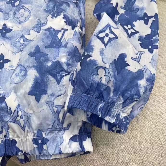 Louis Vuitton LV Women Blue Watercolor Windbreaker 100% Polyamide Indigo Regular Fit