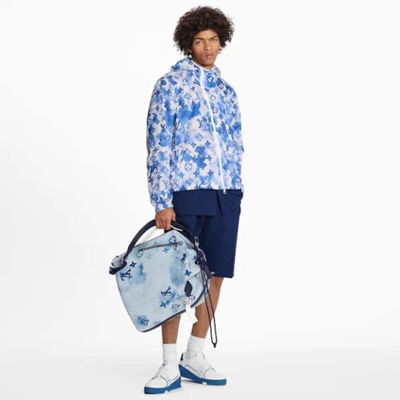 Louis Vuitton LV Men Blue Watercolor Windbreaker 100% Polyamide Indigo Regular Fit