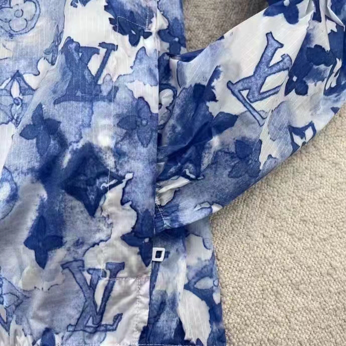 Louis Vuitton LV Women Blue Watercolor Windbreaker 100% Polyamide Indigo Regular Fit