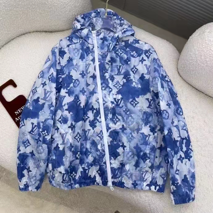 Louis Vuitton LV Women Blue Watercolor Windbreaker 100% Polyamide Indigo Regular Fit