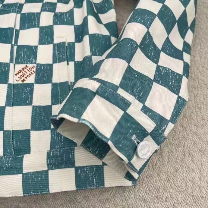 Louis Vuitton LV Women Damier Denim Trunker Jacket Ocean Cotton Regular Fit