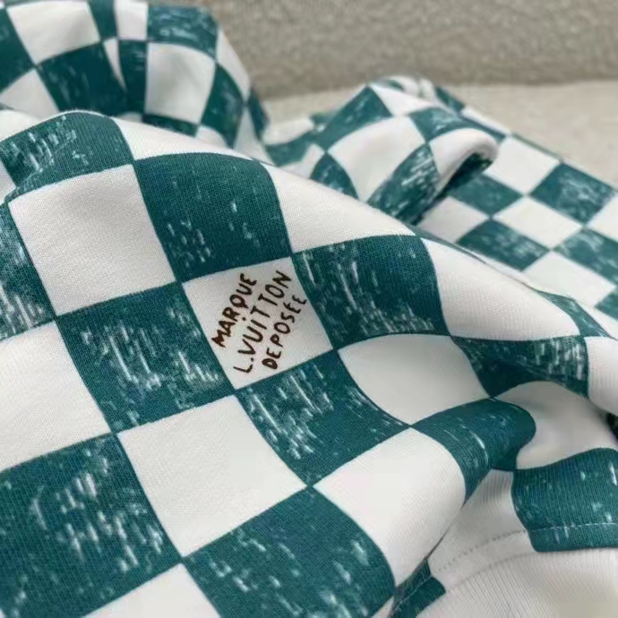 Louis Vuitton LV Men Damier Printed Crewneck Cotton Ocean Classic Sweatshirt Shape