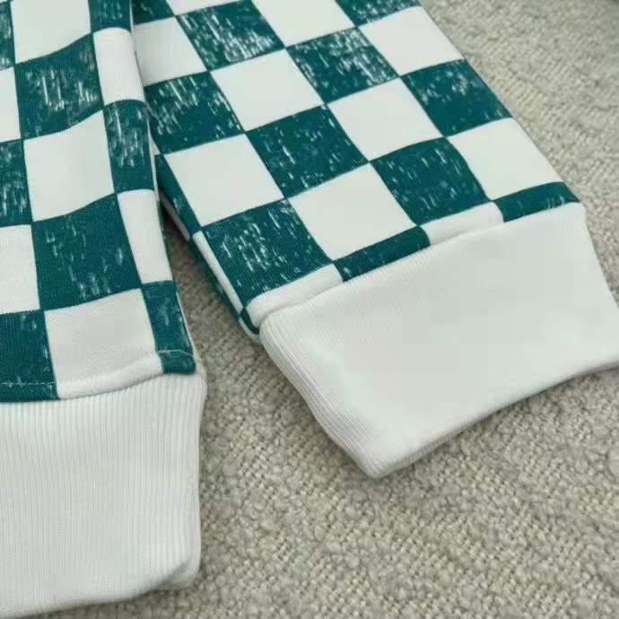 Louis Vuitton LV Men Damier Printed Crewneck Cotton Ocean Classic Sweatshirt Shape