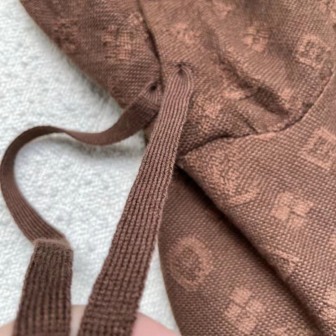 Louis Vuitton LV Women Monogram Hoodie Wool Polyester Brown Slightly Loose Fit