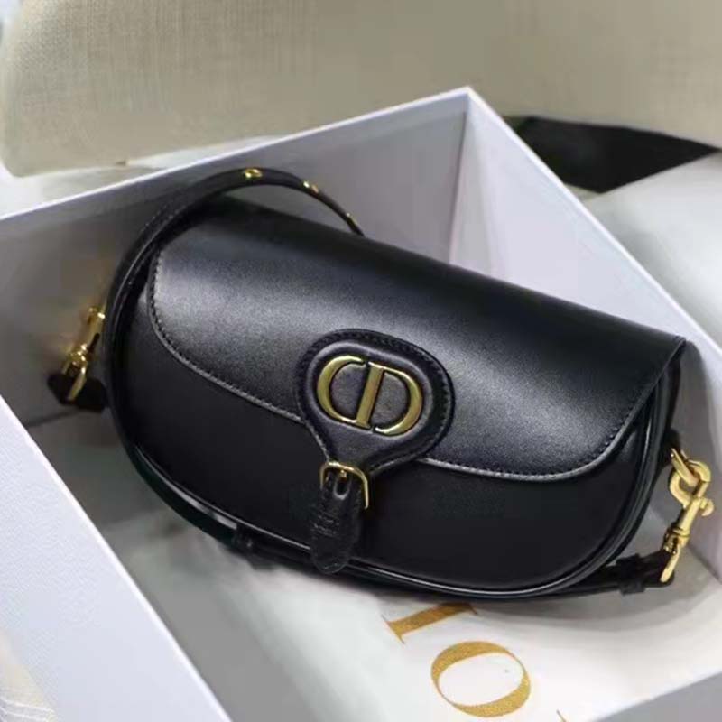 Dior Women CD Dior Bobby East-West Bag Black Box Calfskin