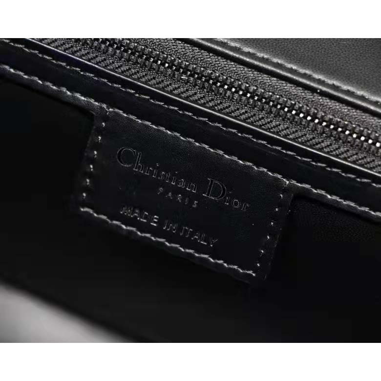 Dior Women CD Large Dior Caro Bag Black Quilted Macrocannage Calfskin